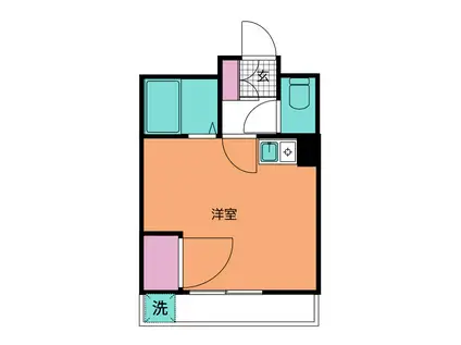 ブック C棟(ワンルーム/3階)の間取り写真