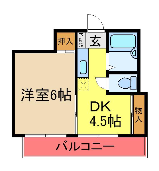 プレス・イン・フカザワ(1DK/3階)の間取り写真