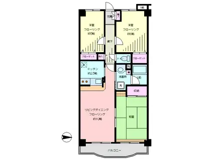 レジデンス向山(3LDK/2階)の間取り写真