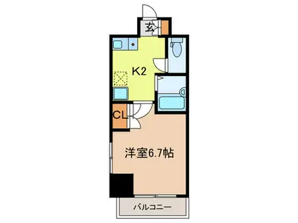 ヴェローナ目黒(ワンルーム/7階)の間取り写真