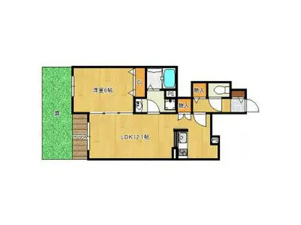 ZAIKI B.L.D.G(1LDK/1階)の間取り写真