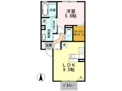 サンク藤貴(1LDK/1階)の間取り写真