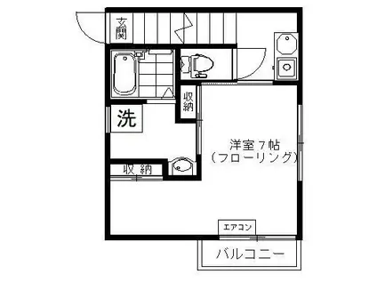 ゾンターク下北沢(1K/2階)の間取り写真