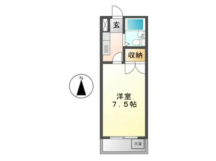 カレッジハウス6(1K/2階)の間取り写真