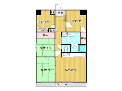 ハートウイング(4LDK/7階)の間取り写真