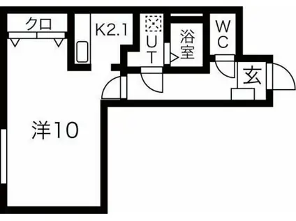 ボヌール17(1K/4階)の間取り写真