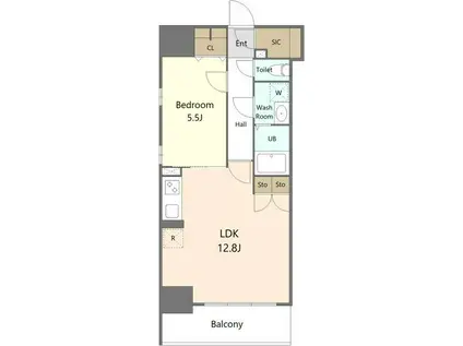 S-RESIDENCE岐阜駅(1LDK/15階)の間取り写真