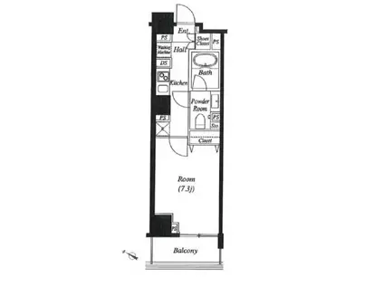 グレイスコート目黒(1K/6階)の間取り写真