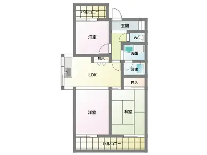 コートアゼリア鷹合(2LDK/5階)の間取り写真