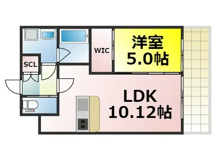 プレジオ難波EURO(1LDK/7階)の間取り写真