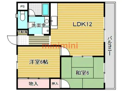 リィブチャシャトウ(2LDK/3階)の間取り写真