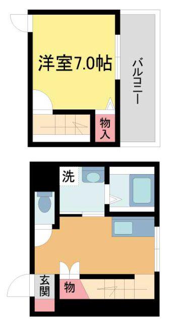 メゾン清杜(1K/2階)の間取り写真