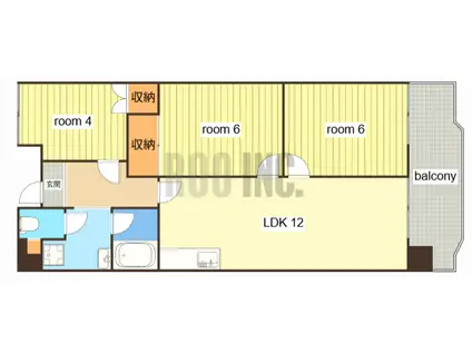 メゾン今在家(3LDK/2階)の間取り写真