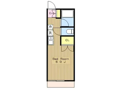 クレールシャトー湘南(1K/1階)の間取り写真