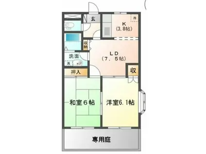 アメニティ・パレス(2LDK/2階)の間取り写真