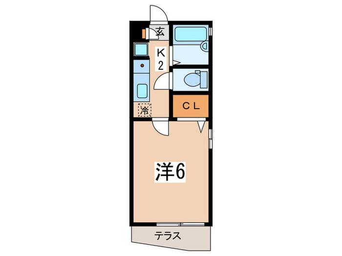ベルソフィア緑園(1K/1階)の間取り写真