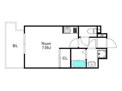 MODERN PALAZZO 博多駅南VOGUE(ワンルーム/4階)の間取り写真