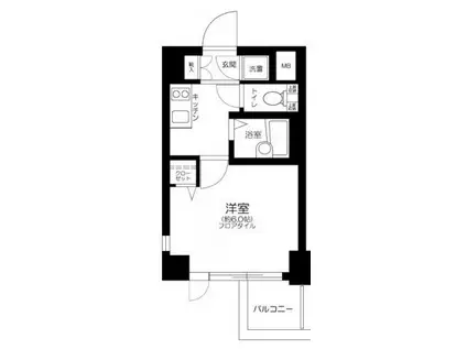 スパシエルクス門前仲町(1K/6階)の間取り写真