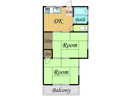 小泉アパート(2DK/2階)の間取り写真