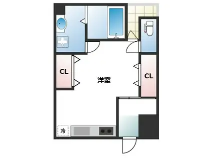 ハイツ梅南A棟(ワンルーム/1階)の間取り写真