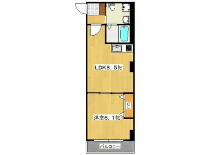 プリモフィオーレ室町(1LDK/4階)の間取り写真