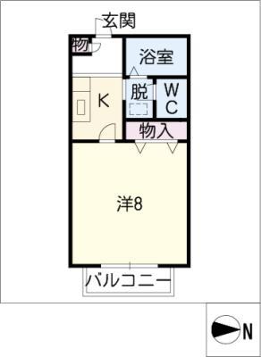 サン・FRIENDS大手(1K/1階)の間取り写真