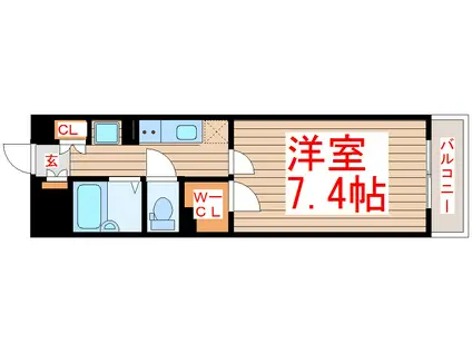 プライムアーバン仙台五橋(1K/3階)の間取り写真