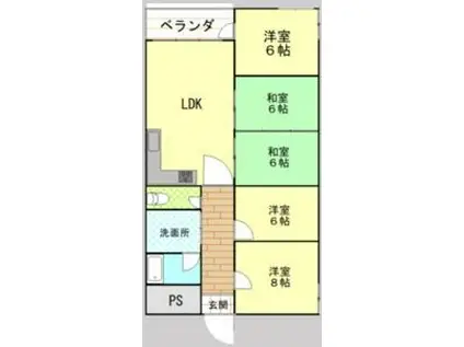 南港ガーデンハイツ22号棟(5LDK/8階)の間取り写真