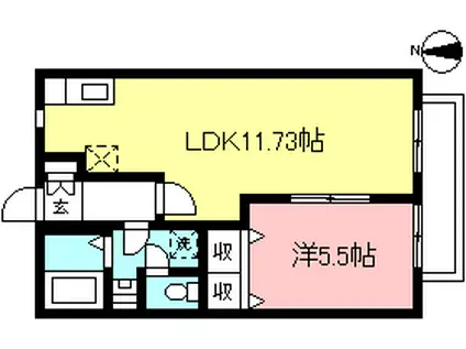 カサヴェールI(1LDK/1階)の間取り写真