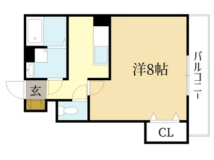 ルーチェ伊勢田(1K/1階)の間取り写真