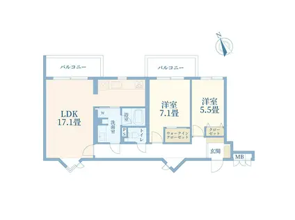 目黒ロイアルハイツ(2LDK/3階)の間取り写真
