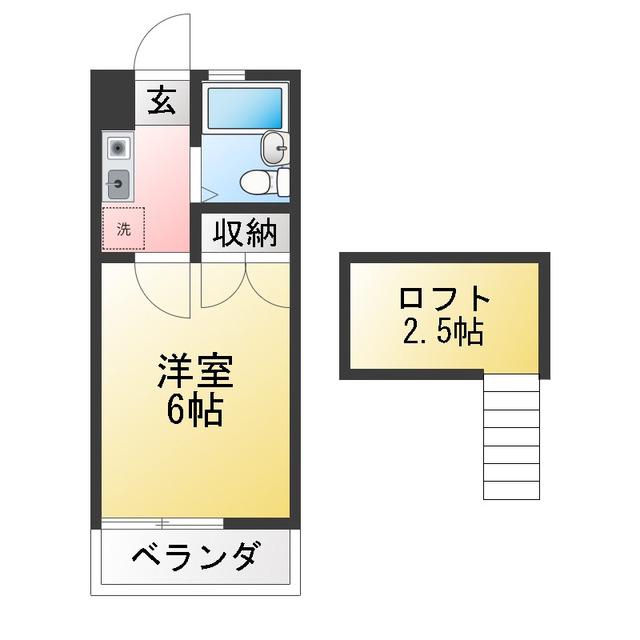 コーポサントーレア(1K/1階)の間取り写真