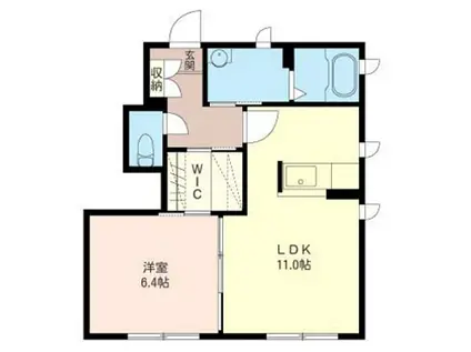 テリールーキス(1LDK/1階)の間取り写真