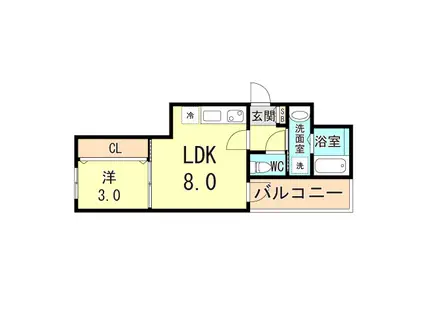 NOY NISHINOMIYA(1LDK/2階)の間取り写真