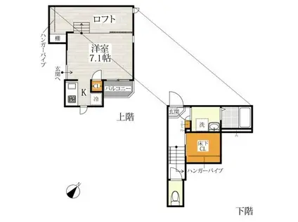 CB東川口フローラ(1K/2階)の間取り写真