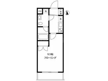 ミテッツァ大森II(1K/5階)の間取り写真