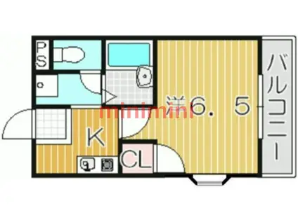 ヴェル・ベスコ(1K/2階)の間取り写真