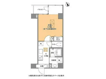 ラヴァージュ市谷台町(1K/6階)の間取り写真