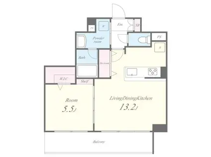 ヌーベルメゾンヤマヤII(1LDK/7階)の間取り写真