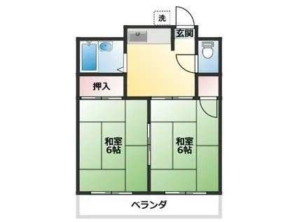 マンション三鈴(2K/3階)の間取り写真