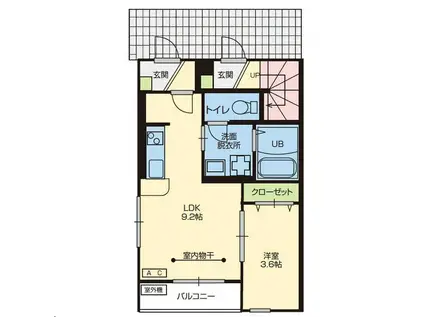 サニーハイムII(1LDK/1階)の間取り写真