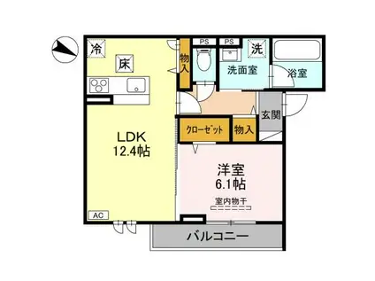 プリュニエ(1LDK/1階)の間取り写真