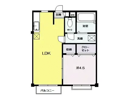 レジデンス下栗(1LDK/2階)の間取り写真