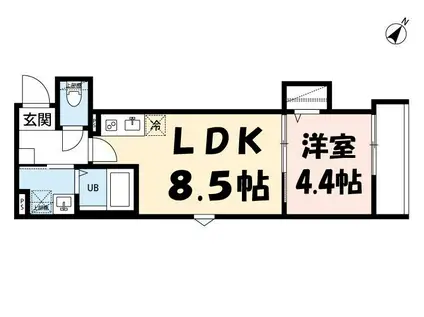 ROBOT HOME 蒲生(1LDK/1階)の間取り写真