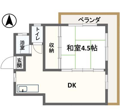 大成マンション(1DK/3階)の間取り写真