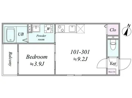 KASHIWA STREAM(1LDK/2階)の間取り写真