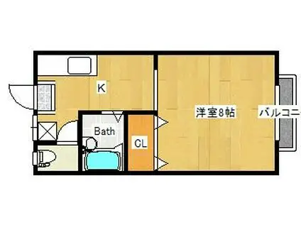 メゾン学南7号棟(1K/2階)の間取り写真