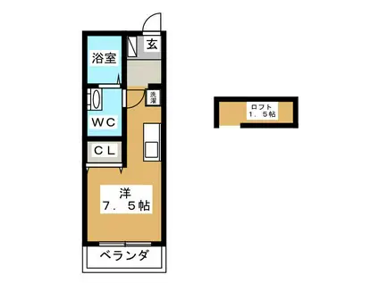 戸塚タウンハウス齋藤A棟(ワンルーム/2階)の間取り写真