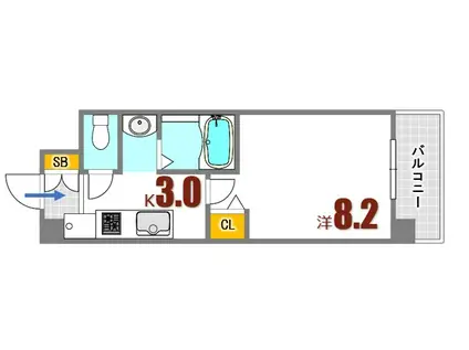 ライブコープ矢野(1K/4階)の間取り写真