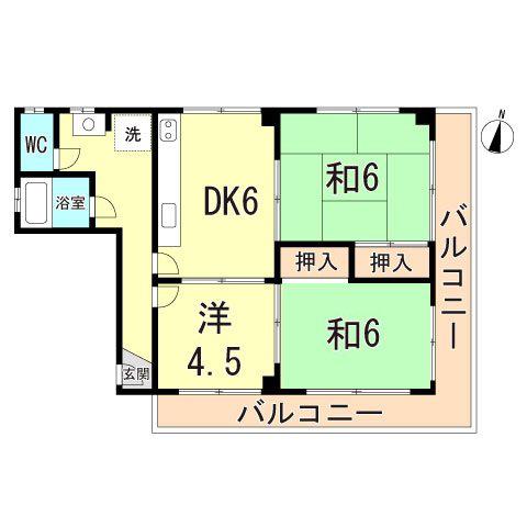 宮本マンション(3DK/4階)の間取り写真